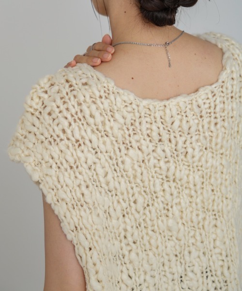 Bab(バブ)の「ハンドニットベスト(ベスト・レディース・アイボリー/ブラック・FREE)」の18枚目の写真