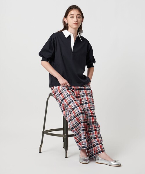 美品！　UNITED ARROWS　バイカラーバルーンスリーブポロシャツ UNITED ARROWS（ユナイテッドアローズ）の「バイカラーバルーン