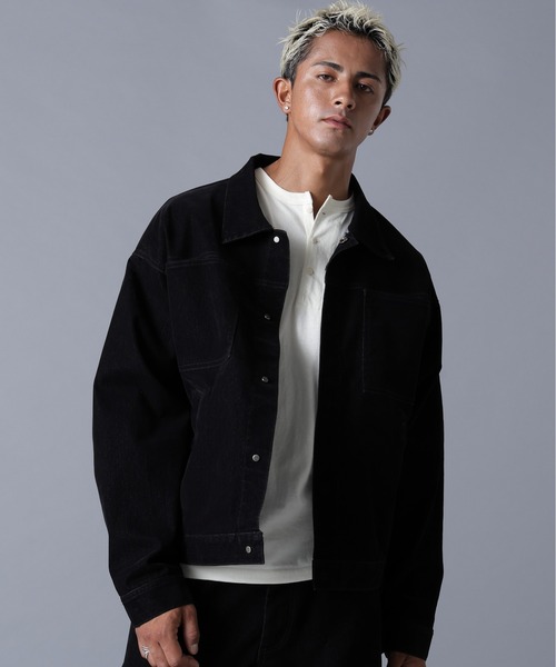 DANKE SCHON（ダンケシェーン）の「DankeSchon/ダンケシェーン/FLOCKY DENIM SHORT JACKET（デニムジャケット・メンズ・ブラック/ブラウン・M/L）」の7枚目の写真