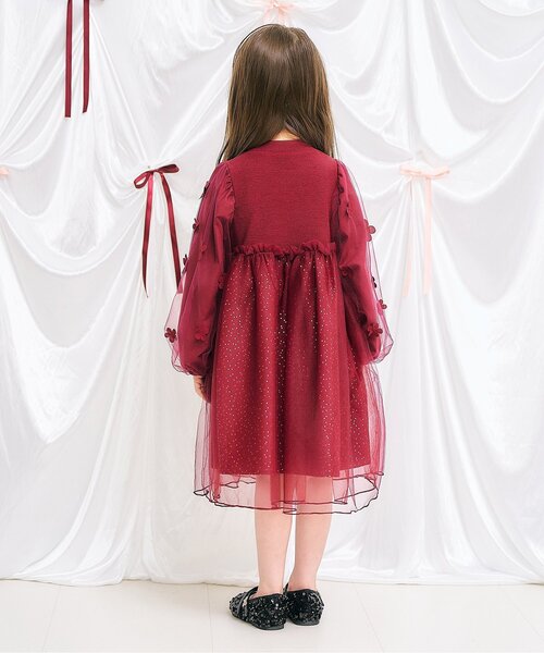 apres les cours(アプレレクール)の「お花モチーフラメチュールワンピース_アプレレクールマシェリ(ワンピース・キッズ・ピンク/ワインレッド・80/90/100/110/130/120)」の16枚目の写真