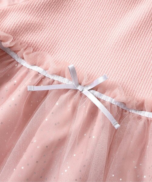 apres les cours(アプレレクール)の「お花モチーフラメチュールワンピース_アプレレクールマシェリ(ワンピース・キッズ・ピンク/ワインレッド・80/90/100/110/130/120)」の4枚目の写真