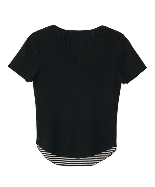 GENERAL IDEA（ジェネラルアイデア）の「GENERAL IDEA/ジェネラルアイディア stripe layered pullover レイヤード 半袖トップス（Tシャツ/カットソー・レディース・ブラック/スカイブルー/ホワイト・S/M/L）」の14枚目の写真