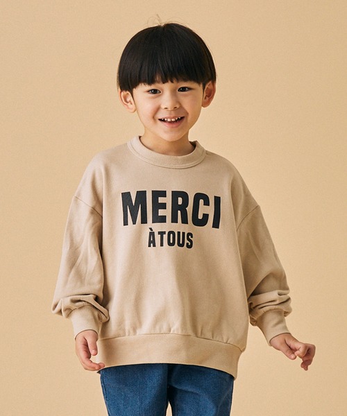 FOV(フォブ)の「FOV/フォブ MERCI ビッグトレーナー(スウェット・キッズ・ホワイト系その他2/ブラック/グレイッシュベージュ・XL/L/M/S)」の2枚目の写真