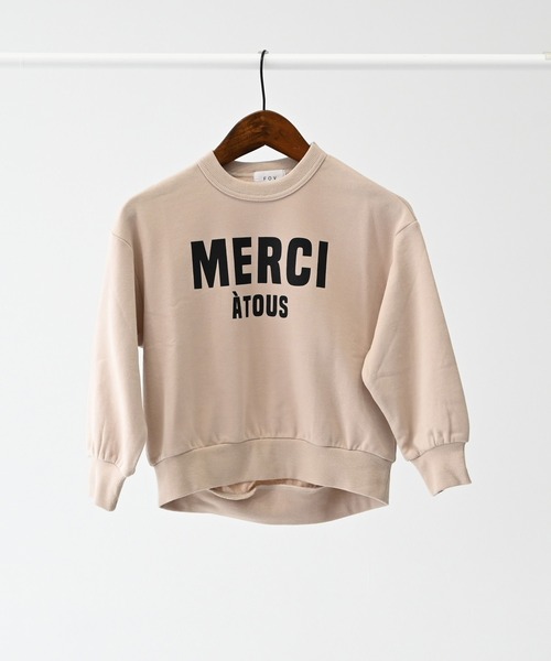 FOV(フォブ)の「FOV/フォブ MERCI ビッグトレーナー(スウェット・キッズ・ホワイト系その他2/ブラック/グレイッシュベージュ・XL/L/M/S)」の4枚目の写真