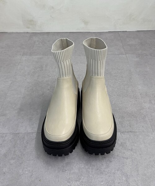 CPCM（シーピーシーエム）の「厚底ニットブーツ（ブーツ・レディース・ブラウン/ブラック/アイボリー・MEDIUM/LARGE）」の22枚目の写真