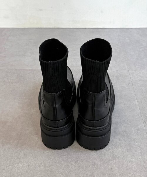 CPCM（シーピーシーエム）の「厚底ニットブーツ（ブーツ・レディース・ブラウン/ブラック/アイボリー・MEDIUM/LARGE）」の10枚目の写真