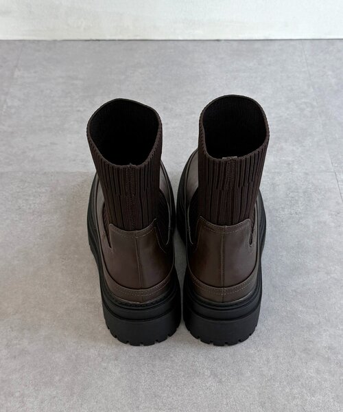 CPCM（シーピーシーエム）の「厚底ニットブーツ（ブーツ・レディース・ブラウン/ブラック/アイボリー・MEDIUM/LARGE）」の18枚目の写真