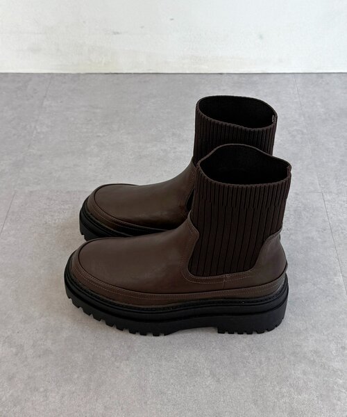 CPCM（シーピーシーエム）の「厚底ニットブーツ（ブーツ・レディース・ブラウン/ブラック/アイボリー・MEDIUM/LARGE）」の19枚目の写真