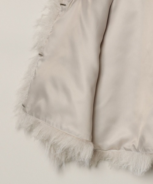 A part by（アパートバイ）の「フェイクファーショートベスト（ベスト・レディース・ライトグレー/ベージュ・FREE）」の14枚目の写真
