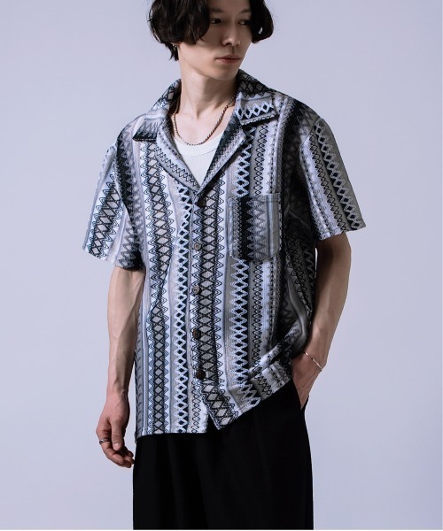 Crownor(クラウノアー)の「エスニックパターン レース編み シャツ(シャツ/ブラウス・メンズ・オレンジ/ブルー/ブラック・MEDIUM/LARGE)」の17枚目の写真