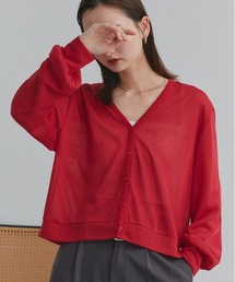 ad thie | 袖ボリューム Vネック シアーカーディガン(カーディガン/ボレロ)