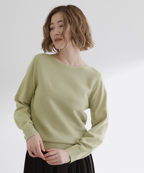 セール】【石川梨華さん着用】ガーターボートネックプルオーバー