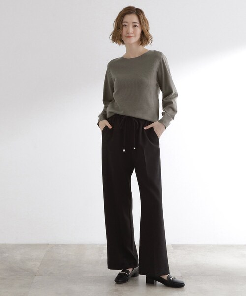 grove（グローブ）の「【最終お値下げ！】ガーターボートネックプルオーバー【洗える/毛玉軽減】（ニット/セーター・レディース・オレンジ/グリーン系/ライトグレー/ホワイト系5/チャコールグレー/オフホワイト/ブラック系7・03/02/01/04/05）」の9枚目の写真