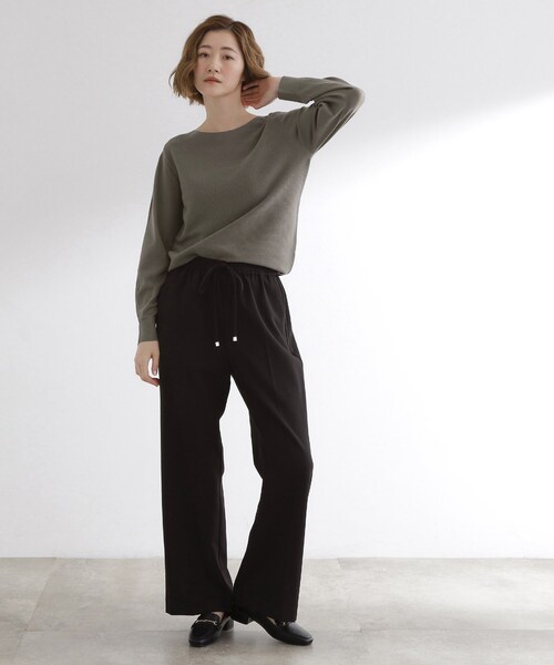 grove（グローブ）の「【最終お値下げ！】ガーターボートネックプルオーバー【洗える/毛玉軽減】（ニット/セーター・レディース・オレンジ/グリーン系/ライトグレー/ホワイト系5/チャコールグレー/オフホワイト/ブラック系7・03/02/01/04/05）」の10枚目の写真