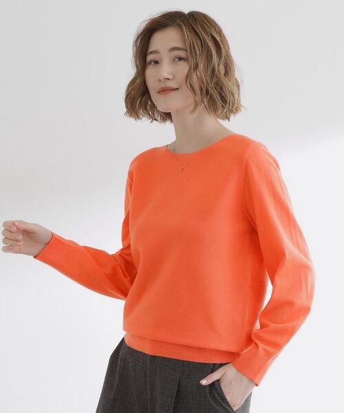 grove（グローブ）の「【最終お値下げ！】ガーターボートネックプルオーバー【洗える/毛玉軽減】（ニット/セーター・レディース・オレンジ/グリーン系/ライトグレー/ホワイト系5/チャコールグレー/オフホワイト/ブラック系7・03/02/01/04/05）」の18枚目の写真