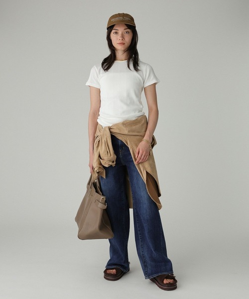 YOUNG&OLSEN The DRYGOODS STORE(ヤングアンドオルセン)の「【YOUNG&OLSEN】RANDOM RIB CREWNECK(Tシャツ/カットソー・レディース・ホワイト/ブラック・フリー)」の7枚目の写真