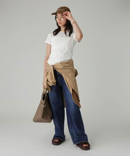 YOUNG&OLSEN The DRYGOODS STORE(ヤングアンドオルセン)の「【YOUNG&OLSEN】RANDOM RIB CREWNECK(Tシャツ/カットソー・レディース・ホワイト/ブラック・フリー)」の8枚目の写真