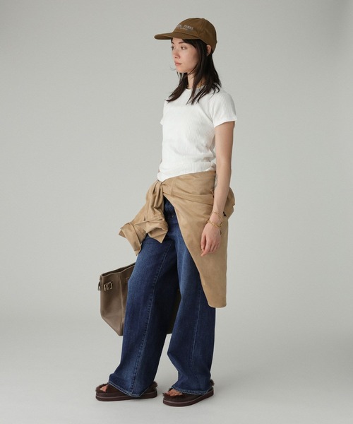 YOUNG&OLSEN The DRYGOODS STORE(ヤングアンドオルセン)の「【YOUNG&OLSEN】RANDOM RIB CREWNECK(Tシャツ/カットソー・レディース・ホワイト/ブラック・フリー)」の9枚目の写真