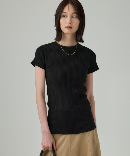 YOUNG&OLSEN The DRYGOODS STORE(ヤングアンドオルセン)の「【YOUNG&OLSEN】RANDOM RIB CREWNECK(Tシャツ/カットソー・レディース・ホワイト/ブラック・フリー)」の12枚目の写真