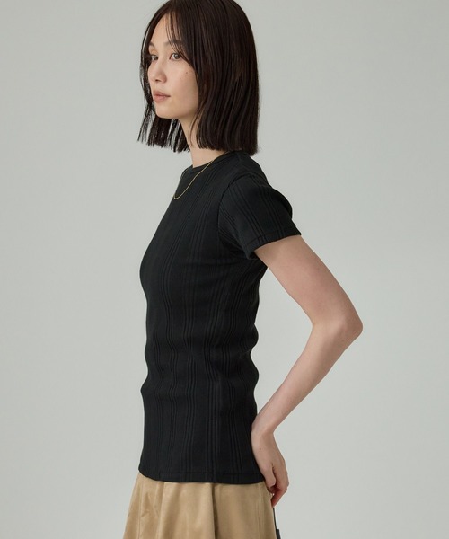 YOUNG&OLSEN The DRYGOODS STORE(ヤングアンドオルセン)の「【YOUNG&OLSEN】RANDOM RIB CREWNECK(Tシャツ/カットソー・レディース・ホワイト/ブラック・フリー)」の14枚目の写真
