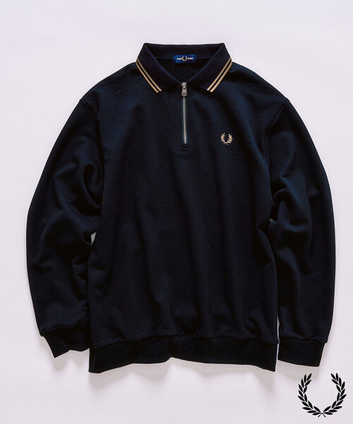 FRED PERRY / フレッドペリー417別注 ハーフジップ リブカラー