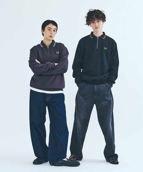 FRED PERRY / フレッドペリー417別注 ハーフジップ リブカラー