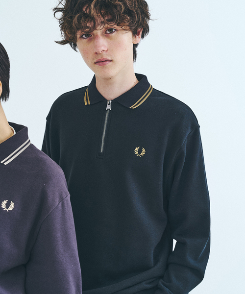 試着のみ美品】Fred Perry ハーフジップスウェット ブラックXS 試着