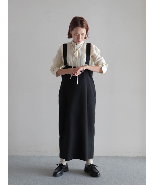 FIL DE FER（フィルデフェール）の「ミックスツイード　サス付きスカート（スカート・レディース・ブラック/ブルー・FREE）」の11枚目の写真