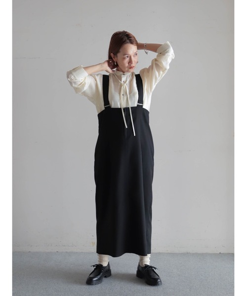 FIL DE FER（フィルデフェール）の「ミックスツイード　サス付きスカート（スカート・レディース・ブラック/ブルー・FREE）」の12枚目の写真