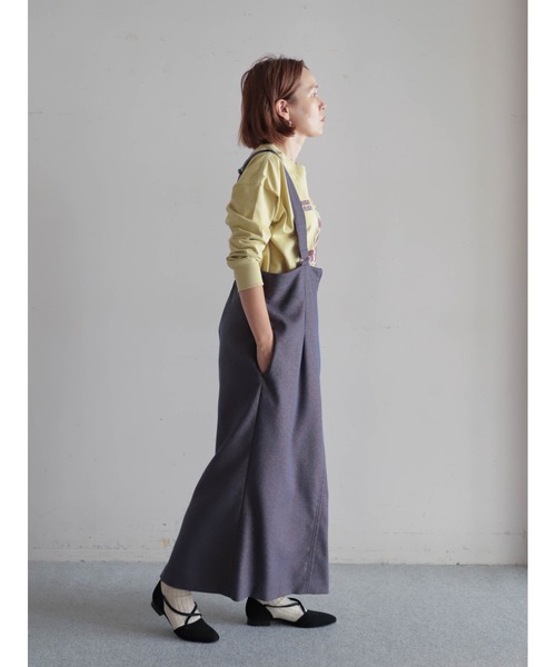 FIL DE FER（フィルデフェール）の「ミックスツイード　サス付きスカート（スカート・レディース・ブラック/ブルー・FREE）」の4枚目の写真