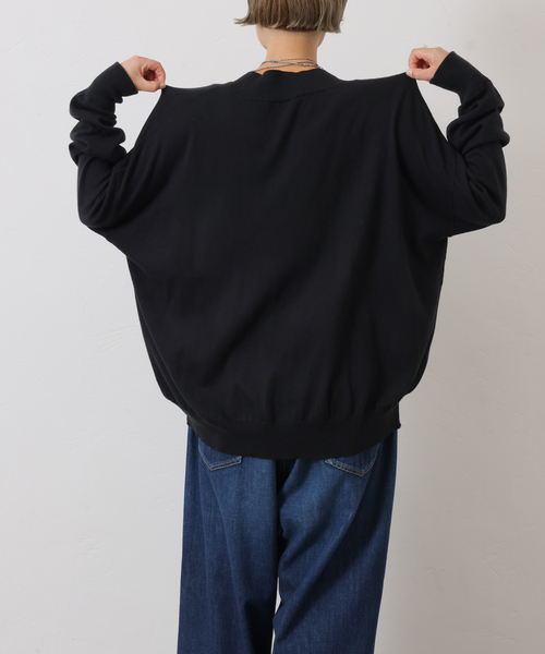 JOURNAL STANDARD LUXE(ジャーナルスタンダード ラックス)の「C/Caテンジク Vネックプルオーバー(ニット/セーター・レディース・グレー/ブラック・FREE)」の4枚目の写真