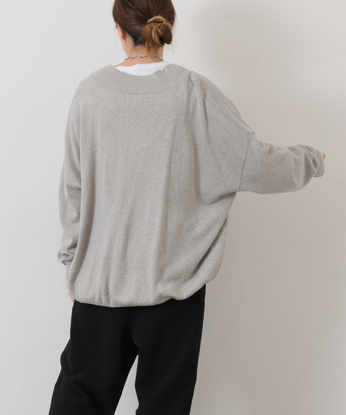 JOURNAL STANDARD LUXE(ジャーナルスタンダード ラックス)の「C/Caテンジク Vネックプルオーバー(ニット/セーター・レディース・グレー/ブラック・FREE)」の12枚目の写真