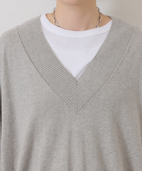 JOURNAL STANDARD LUXE(ジャーナルスタンダード ラックス)の「C/Caテンジク Vネックプルオーバー(ニット/セーター・レディース・グレー/ブラック・FREE)」の19枚目の写真
