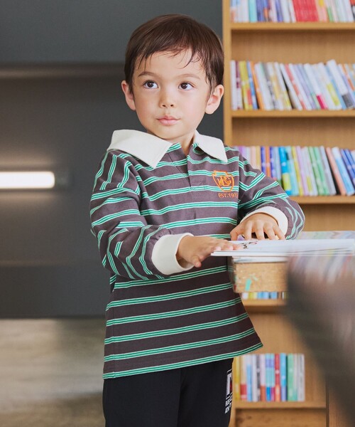 B:MING by BEAMS(ビーミングバイビームス)の「ラガーシャツ(Tシャツ/カットソー・キッズ・チャコールグレー/ホワイト系その他5・140/100/130/110/120)」の10枚目の写真