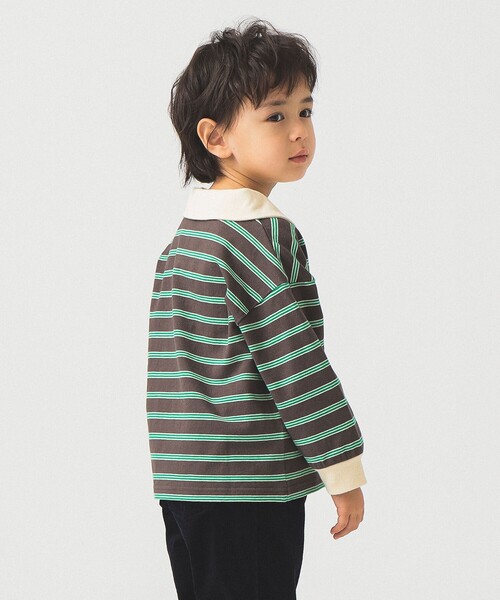 B:MING by BEAMS(ビーミングバイビームス)の「ラガーシャツ(Tシャツ/カットソー・キッズ・チャコールグレー/ホワイト系その他5・140/100/130/110/120)」の17枚目の写真