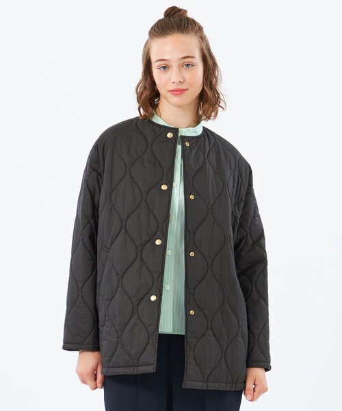 MACKINTOSH PHILOSOPHY(マッキントッシュ フィロソフィー)の「【WEB&一部店舗】リバーシブルキルティングコート(ノーカラーコート・レディース・ベージュ系その他4/ブラック・36/38)」の2枚目の写真