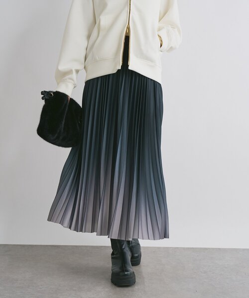 un dix cors(アンディコール)の「《オンオフ兼用・ウエスト総ゴム》グラデーションニットプリーツスカート(スカート・レディース・ブラック/ブラウン・FREE)」の15枚目の写真