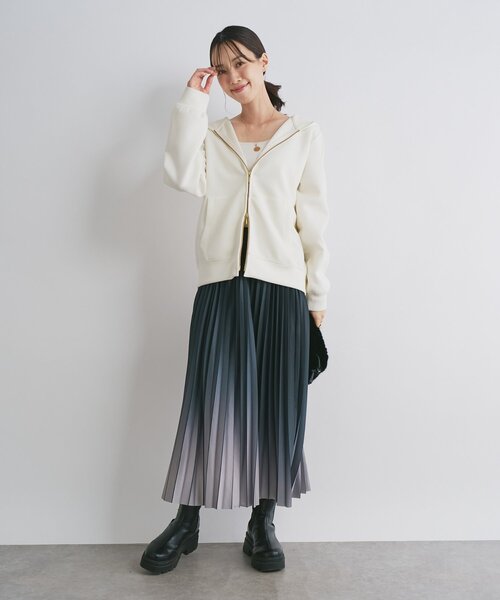 un dix cors(アンディコール)の「《オンオフ兼用・ウエスト総ゴム》グラデーションニットプリーツスカート(スカート・レディース・ブラック/ブラウン・FREE)」の20枚目の写真