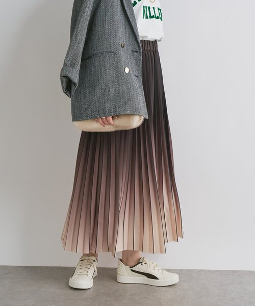 un dix cors(アンディコール)の「《オンオフ兼用・ウエスト総ゴム》グラデーションニットプリーツスカート(スカート・レディース・ブラック/ブラウン・FREE)」の10枚目の写真