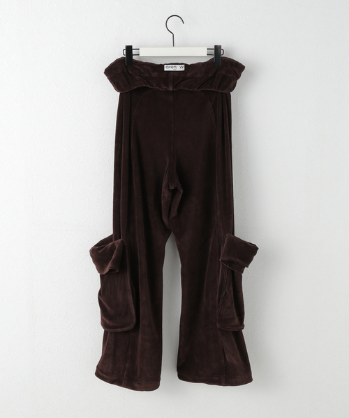 OPEN Yy(オープンワイワイ)の「【Geek Office / ギークオフィス】OPEN YY Woven ROLLED WAIST VELOUR CARGO(カーゴパンツ・レディース・ブラウン/ブラック・SMALL)」の7枚目の写真