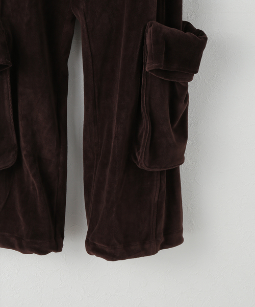 OPEN Yy(オープンワイワイ)の「【Geek Office / ギークオフィス】OPEN YY Woven ROLLED WAIST VELOUR CARGO(カーゴパンツ・レディース・ブラウン/ブラック・SMALL)」の13枚目の写真