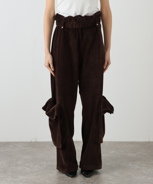 OPEN Yy(オープンワイワイ)の「【Geek Office / ギークオフィス】OPEN YY Woven ROLLED WAIST VELOUR CARGO(カーゴパンツ・レディース・ブラウン/ブラック・SMALL)」の20枚目の写真