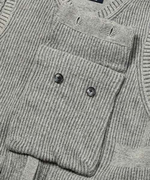 meanswhile(ミーンズワイル)の「Body Armor Knit Vest(ベスト・メンズ・ダークネイビー/チャコール/グレー・2(M)/1(S)/3(L))」の7枚目の写真