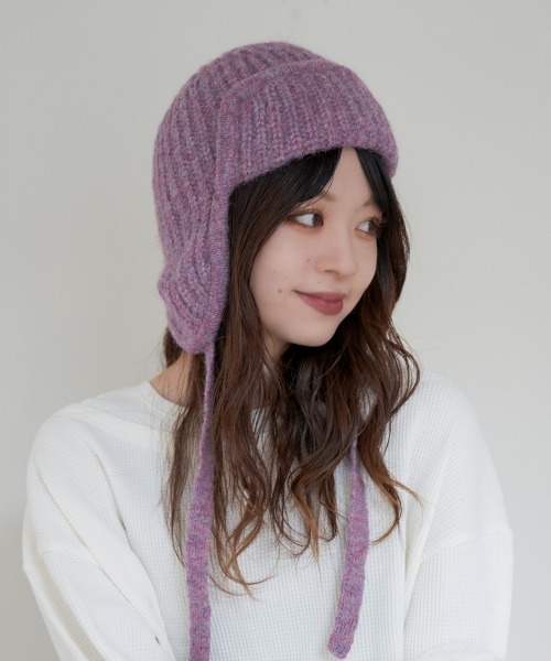 polcadot（ポルカドット）の「HEATHER FLIGHT WATCH/ヘザー フライトニットワッチ（ニットキャップ/ビーニー・レディース・グレー/ラベンダー/ベージュ・FREE）」の3枚目の写真