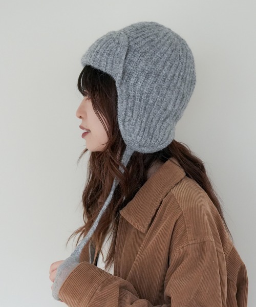 polcadot（ポルカドット）の「HEATHER FLIGHT WATCH/ヘザー フライトニットワッチ（ニットキャップ/ビーニー・レディース・グレー/ラベンダー/ベージュ・FREE）」の2枚目の写真