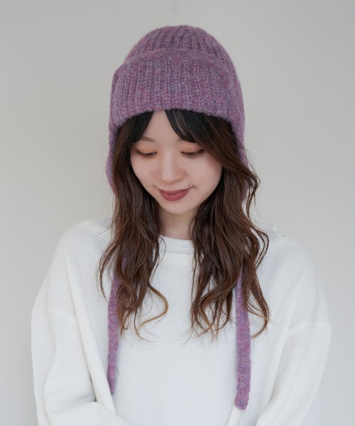 polcadot（ポルカドット）の「HEATHER FLIGHT WATCH/ヘザー フライトニットワッチ（ニットキャップ/ビーニー・レディース・グレー/ラベンダー/ベージュ・FREE）」の12枚目の写真