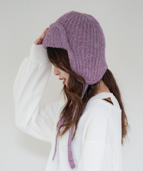 polcadot（ポルカドット）の「HEATHER FLIGHT WATCH/ヘザー フライトニットワッチ（ニットキャップ/ビーニー・レディース・グレー/ラベンダー/ベージュ・FREE）」の15枚目の写真