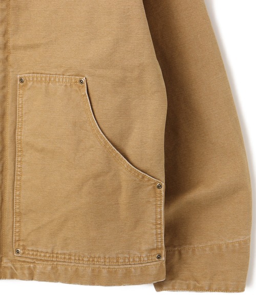 atmos（アトモス）の「atmos Heavy Duck Work Jacket / アトモス ヘビーダック ワーク ジャケット（カバーオール・メンズ・ベージュ/ブラック・M/L/XL）」の7枚目の写真