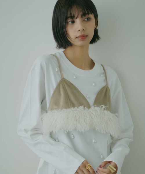 VIOLETTA(ヴィオレッタ)の「フェイクファーベロア調ビスチェ(その他トップス・レディース・ベージュ/カーキ/ブラック・FREE)」の14枚目の写真