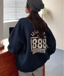裏起毛バックプリントオーバースウェット
